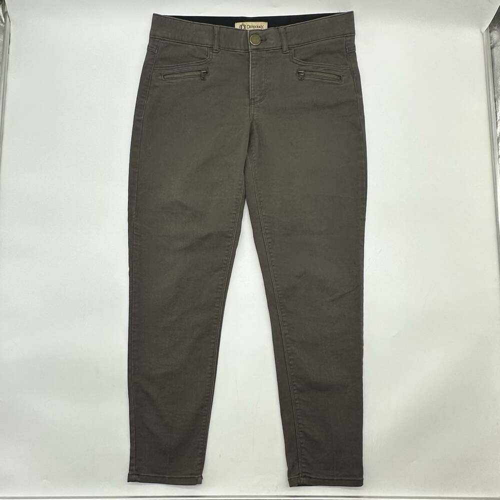 Democracy Ab Technology Freedom Ankle Skimmer Size 10 Brown Stretch Denim Jeans